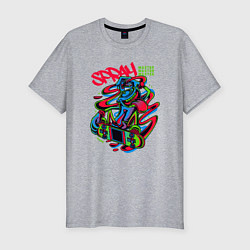 Мужская slim-футболка Граффити баллончик скейтерист