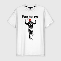 Мужская slim-футболка Лионель Месси Happy New Year
