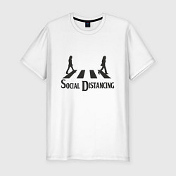 Мужская slim-футболка Социальная дистанция
