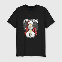 Мужская slim-футболка Санта Клаус