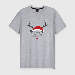 Мужская slim-футболка Merry Christmas and Happy New Year 2023