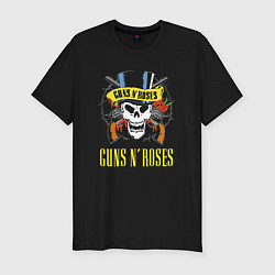 Футболка slim-fit Guns n roses Skull, цвет: черный