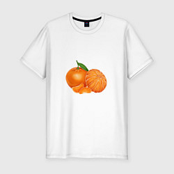 Мужская slim-футболка Мандарины цитрусовые