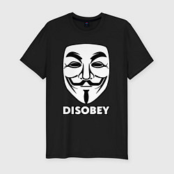 Мужская slim-футболка Guy Fawkes - disobey