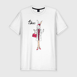Мужская slim-футболка Крольчиха модница