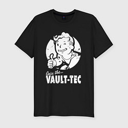 Футболка slim-fit Vault boy - join the vault tec, цвет: черный