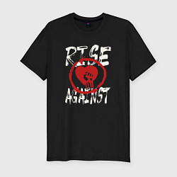 Футболка slim-fit Rise against панк рок группа, цвет: черный
