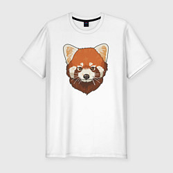 Мужская slim-футболка Голова милой красной панды