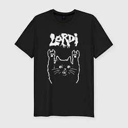 Футболка slim-fit Lordi рок кот, цвет: черный