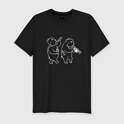 Мужская slim-футболка Хомяки весельчаки белые