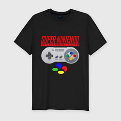 Футболка slim-fit Super nintendo joystick, цвет: черный