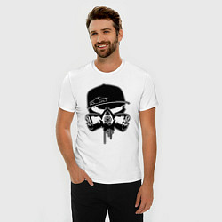 Футболка slim-fit Respirator skull, цвет: белый — фото 2