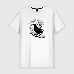 Мужская slim-футболка Черный ворон