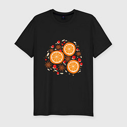 Мужская slim-футболка Дольки апельсинов