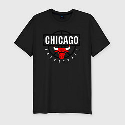 Футболка slim-fit Чикаго баскетбол, цвет: черный