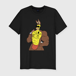 Мужская slim-футболка Homer Simpson - mighty rabbit