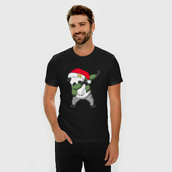 Футболка slim-fit Панда Дед Мороз, цвет: черный — фото 2