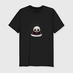 Мужская slim-футболка Понурый панда