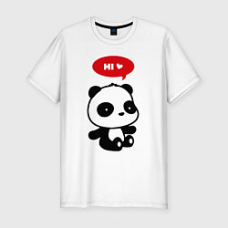 Мужская slim-футболка Милый маленький пандёныш