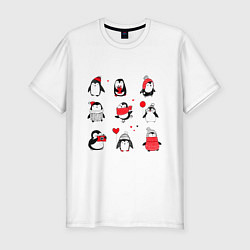Мужская slim-футболка Positive penguins