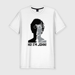 Мужская slim-футболка Джон Леннон - портрет
