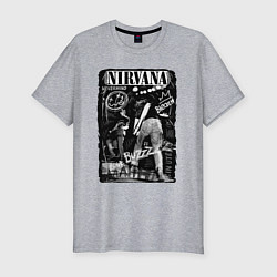 Мужская slim-футболка Nirvana bleach