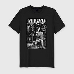 Футболка slim-fit Nirvana bleach, цвет: черный