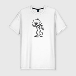 Мужская slim-футболка Кролик нарисованный