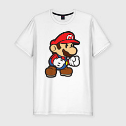 Мужская slim-футболка Классический Марио