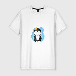 Мужская slim-футболка Королевский пингвин
