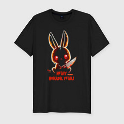 Футболка slim-fit A rabbit with a bloody knife, цвет: черный