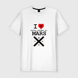 Мужская slim-футболка I love thirty seconds to mars