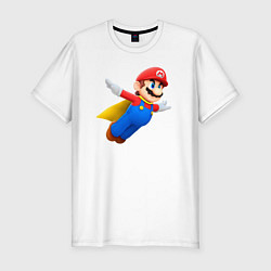 Мужская slim-футболка Марио в полёте