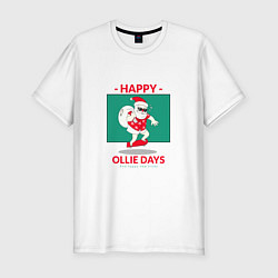 Мужская slim-футболка Happy ollie days and happy new tricks