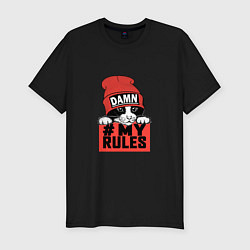 Футболка slim-fit Damn my rules, цвет: черный