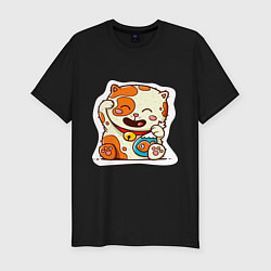 Футболка slim-fit Kitten and fish, цвет: черный