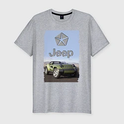 Мужская slim-футболка Chrysler Jeep - concept