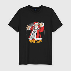 Мужская slim-футболка Крутейший Санта
