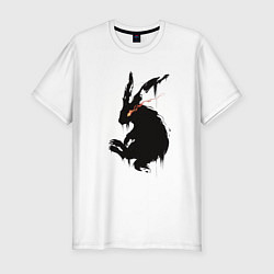 Мужская slim-футболка Черный кролик 2023