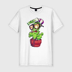 Мужская slim-футболка Крутой кактус