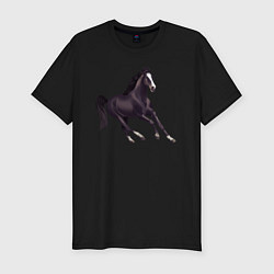 Футболка slim-fit Марварская лошадь, цвет: черный