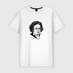 Мужская slim-футболка Людвиг ван Бетховен
