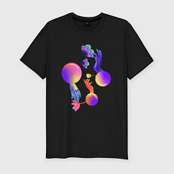 Мужская slim-футболка Разные планеты рук и цветов