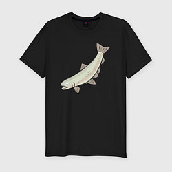 Мужская slim-футболка Рыба лосось