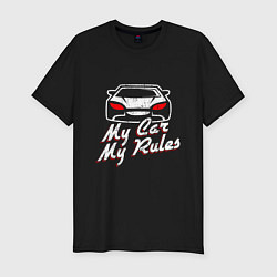Мужская slim-футболка My car my rules