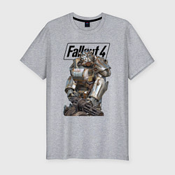 Футболка slim-fit Paladin Danse of the Brotherhood of Steel Fallout, цвет: меланж
