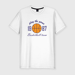 Мужская slim-футболка Любителям игры в баскетбол