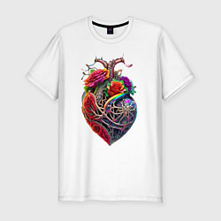 Мужская slim-футболка Сердце из кости