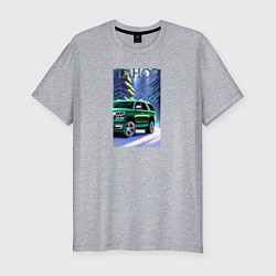 Мужская slim-футболка Tahoe на зимней дороге