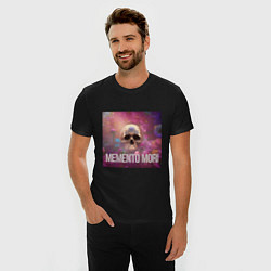 Футболка slim-fit Череп в цветах memento mori, цвет: черный — фото 2